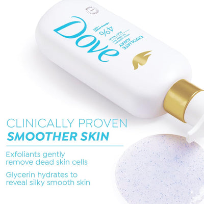 Dove Exfoliate Away Serum Body Wash | 4% Refining Serum + AHA | Micro-polishers for silkier skin | Paraben & SLS free | 300 ml