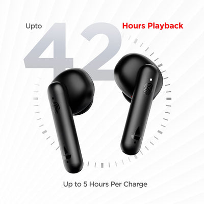 boAt Airdopes 141 Bluetooth Truly Wireless in Ear Headphones  (Bold Black)