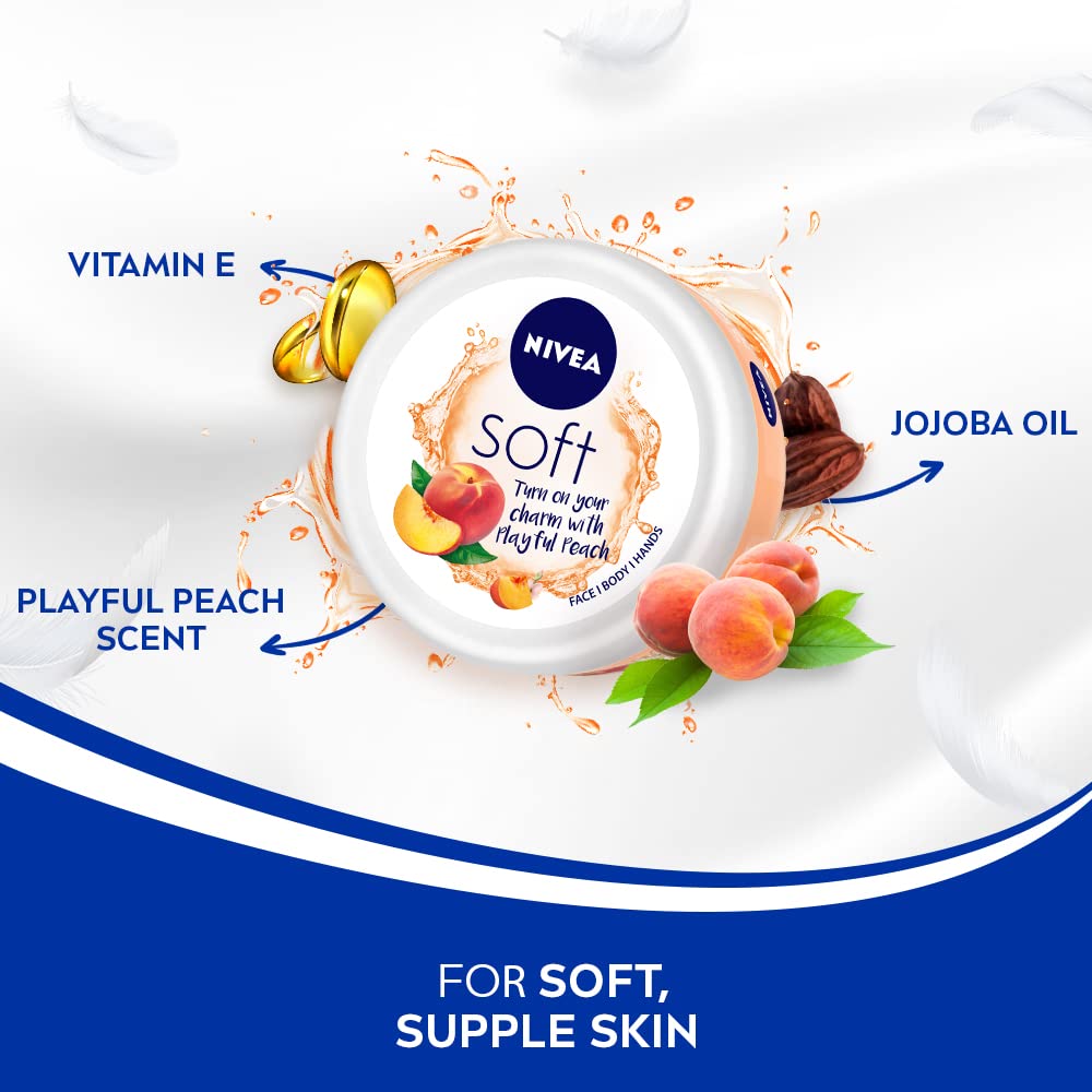 Nivea Soft Light Moisturizer Cream Playful Peach For Hands and Body