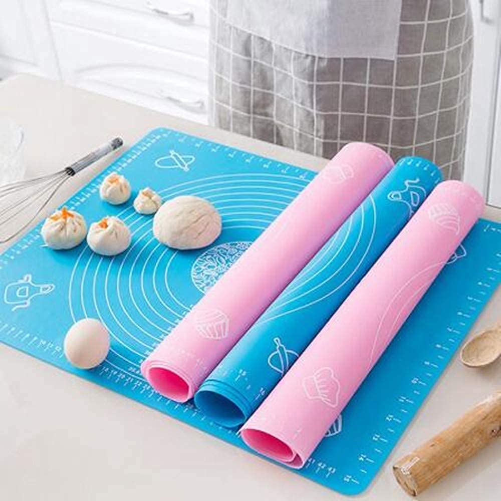 Carrot - Silicone Baking Mat Silicone Chapati Atta Kneading Mat Non-Stick Fondant Rolling Mat Stretchable for Kitchen Roti Chapati (Baking Mat 50 * 40 cm) (Color May Vary, 1)