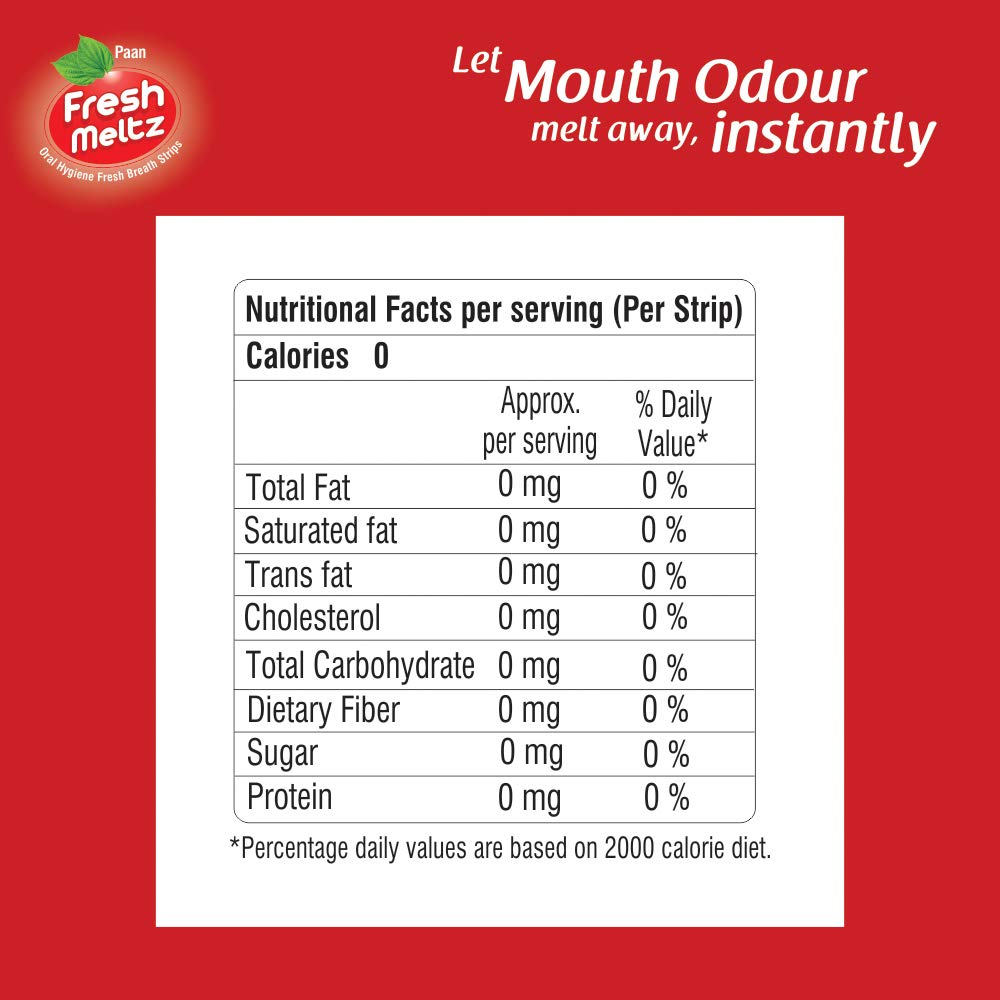 FRESH MELTZ Oral Hygiene Instant Mouth Freshener Sugar Free Paan Flavoured Mint Breath Strips (25 Strips) - Pack of 24