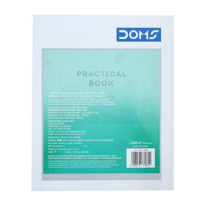 Doms Practical Book | One side Ruled and One Side Plain | 120GSM | 176 Pages | 21.5 x 26.5 cm | Pack of 3