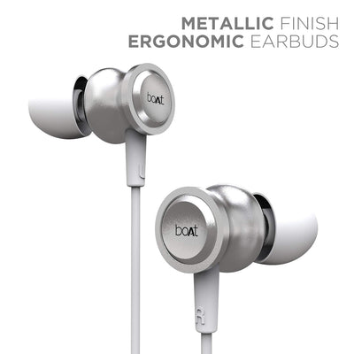 boAt BassHeads 152 in Ear Wired Earphones with Mic(White Pearl)