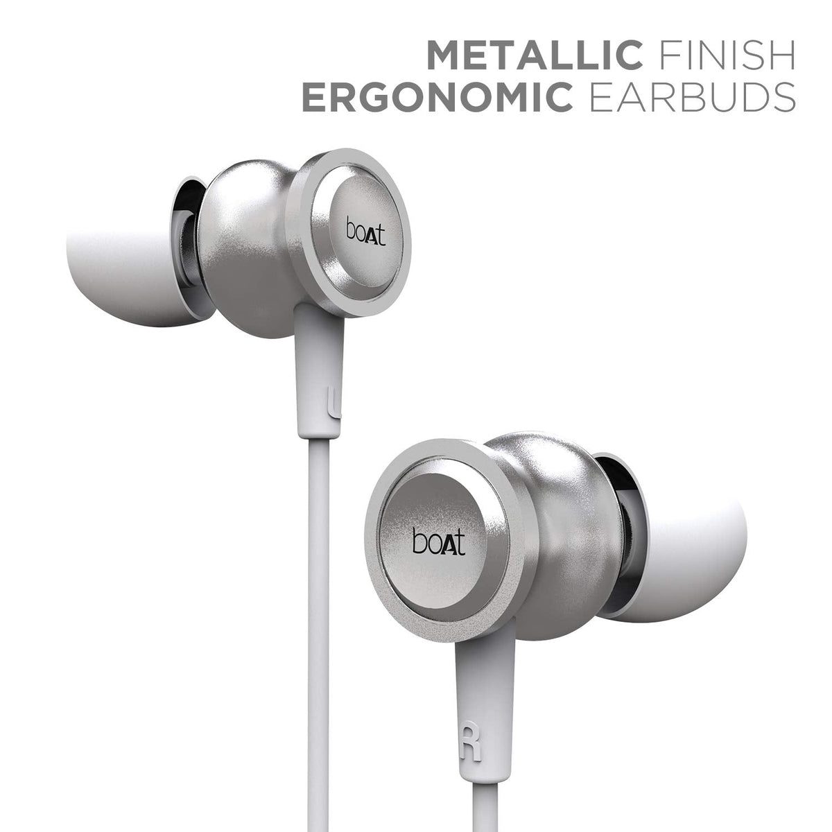 boAt BassHeads 152 in Ear Wired Earphones with Mic(White Pearl)