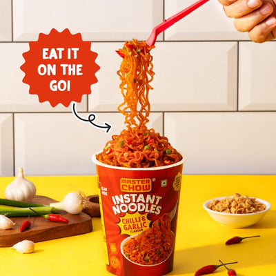 25x Masterchow Chilli Garlic Instant Cup Noodles - 100g - Pack of 25