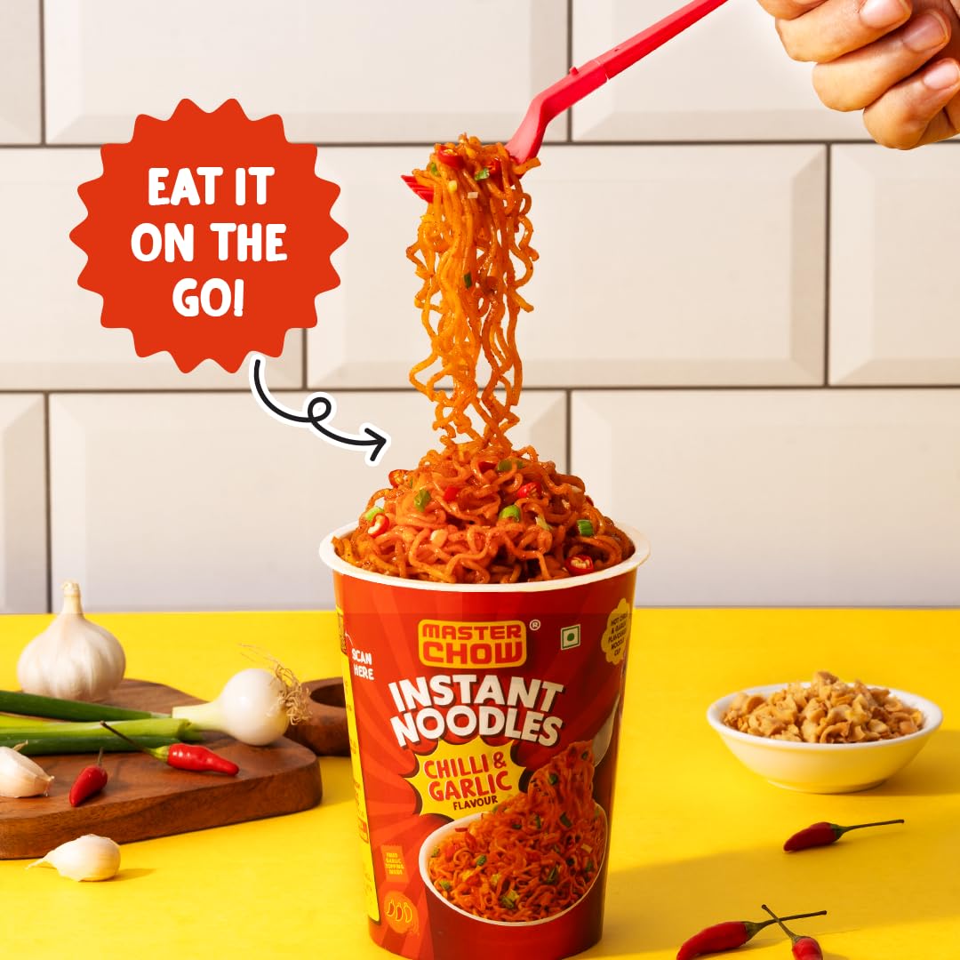 25x Masterchow Chilli Garlic Instant Cup Noodles - 100g - Pack of 25