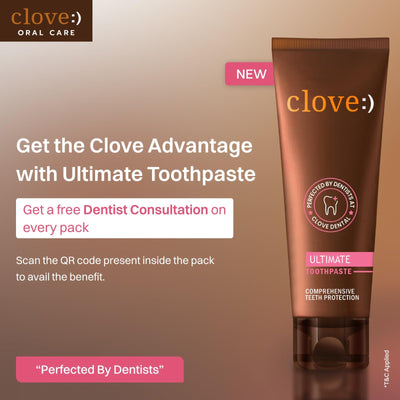 Clove Ultimate Toothpaste | Active Freshness | Cavity Prevention | Teeth Whitening | Healthy Gums & Oral Care | Triclosan Free | Paraben Free | Peroxide free | Mint | Pack of 1 (100 gms)