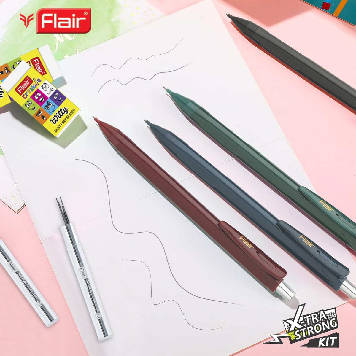 Flair Creative Series X-tra Strong 0.7mm Mechanical Pencil Kit, Pack of 5