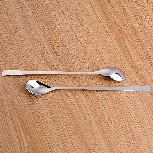 Appeasy Set of 4 Pcs Long Handle Spoons, Food Grade Stainless Steel, Long Handle Spoon for Ice Cream, iced Coffee, iced Tea, Milkshake, Tea and Other Desserts - Size - 20 cm
