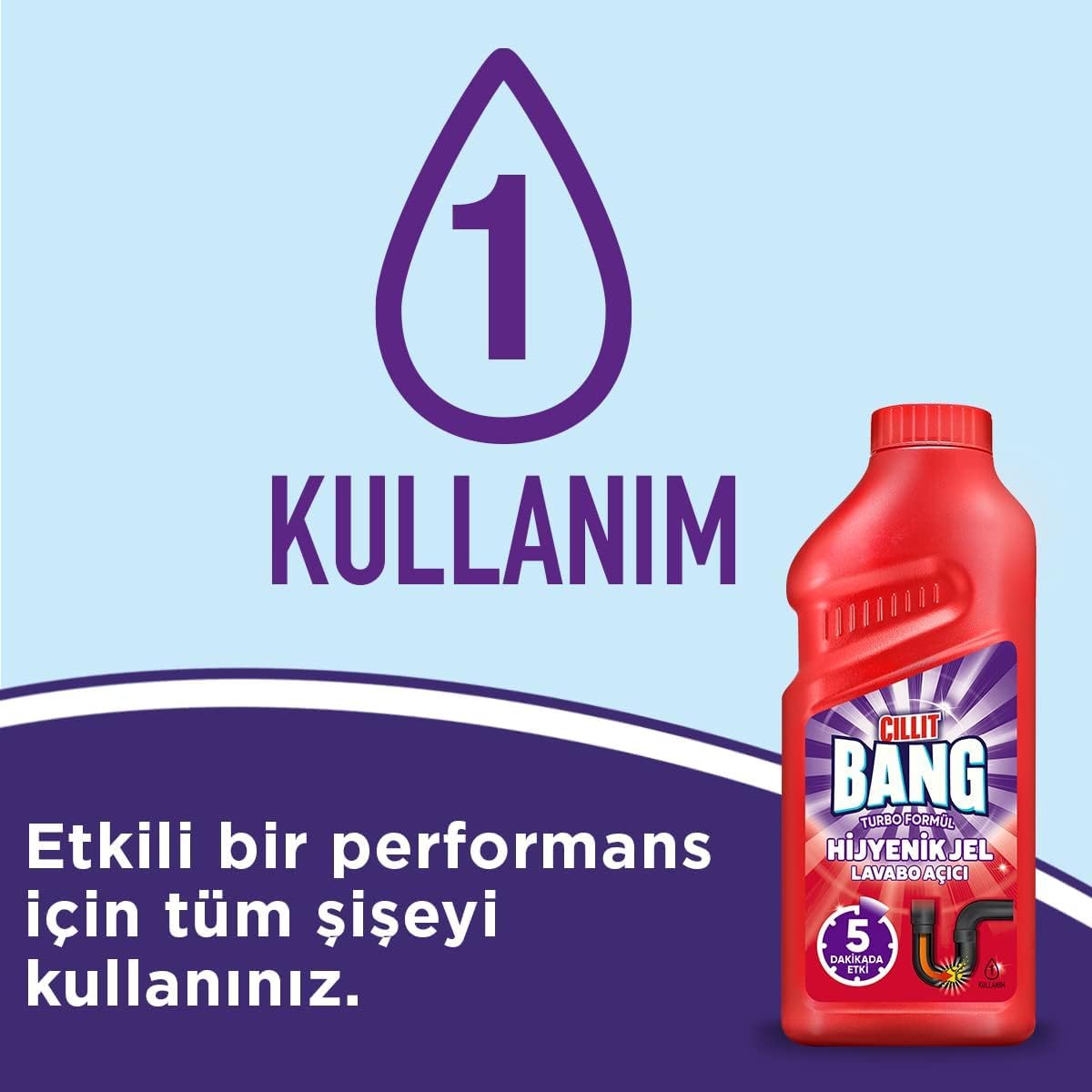 CILLIT BANG Turbo Hygienic Drain Gel Sink Opener | 500ml