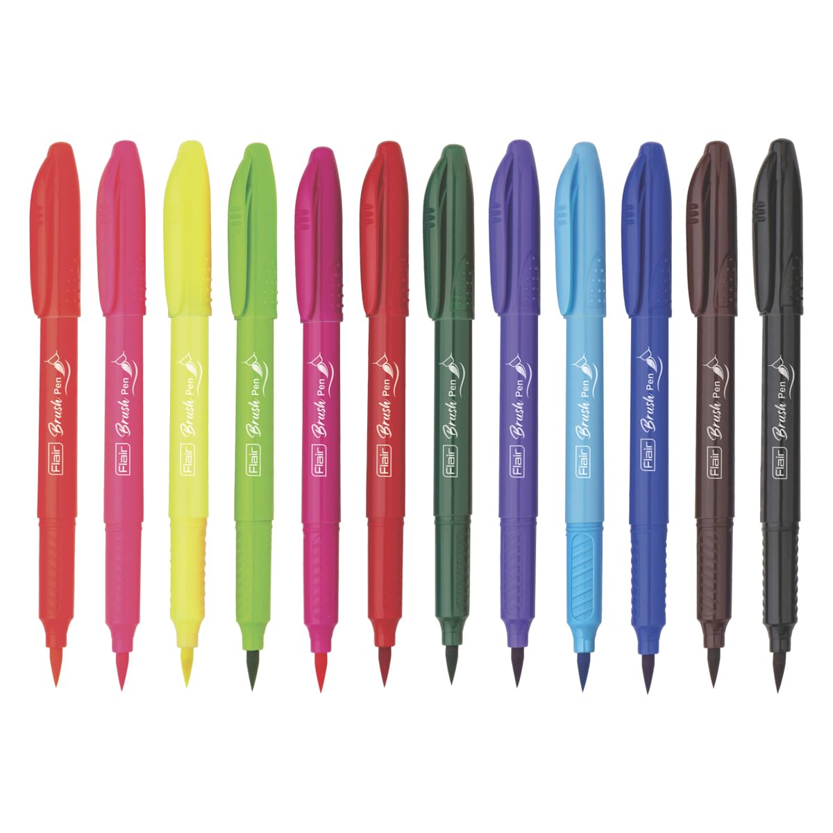 Flair Creative Brush Pens - Fine Tip - 12 Multicolour Shades
