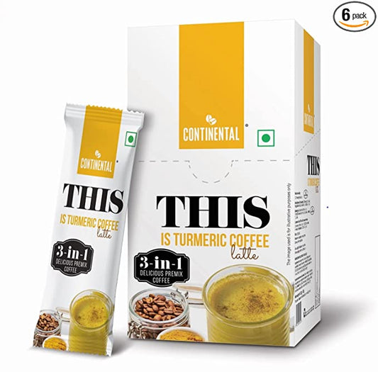 Continental THIS is Turmeric Latte 3-in-1 Premix Instant Coffee, 132gm Box (22g*6 Sachets)