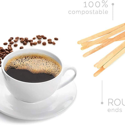 BRIGHTAIL INFRA Coffee Stir Sticks Wood Stirrers Disposable Drink Stirrers for Tea Beverages (4.5 Inch, 1000)