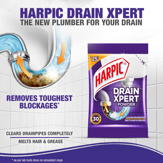Harpic Drain Xpert Drain Cleaner Powder (50g x 8)