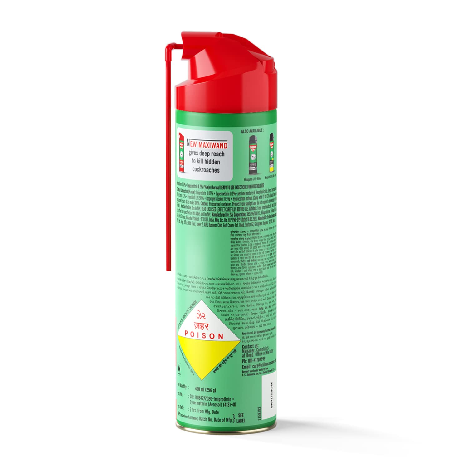Baygon Cockroach Killer Spray, 400 Ml, Pack Of 1