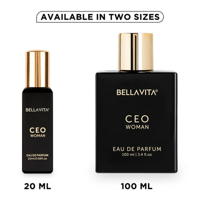 Bella Vita Luxury CEO Woman Eau De Parfum Perfume with Bergamot, Tonka & Vanilla |Premium,Long Lasting Woody & Fruity Fragrance Scent for Women, 20 ML