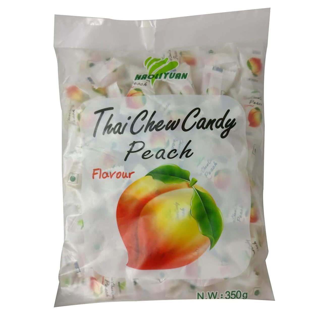 3x Haoliyuan Thai Chew Peach Flavored Candy - 350gm each - 300pcs total - Pack of 3