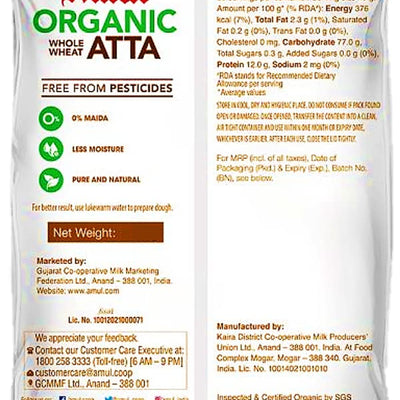 Amul Organic Whole Wheat Atta 1KG