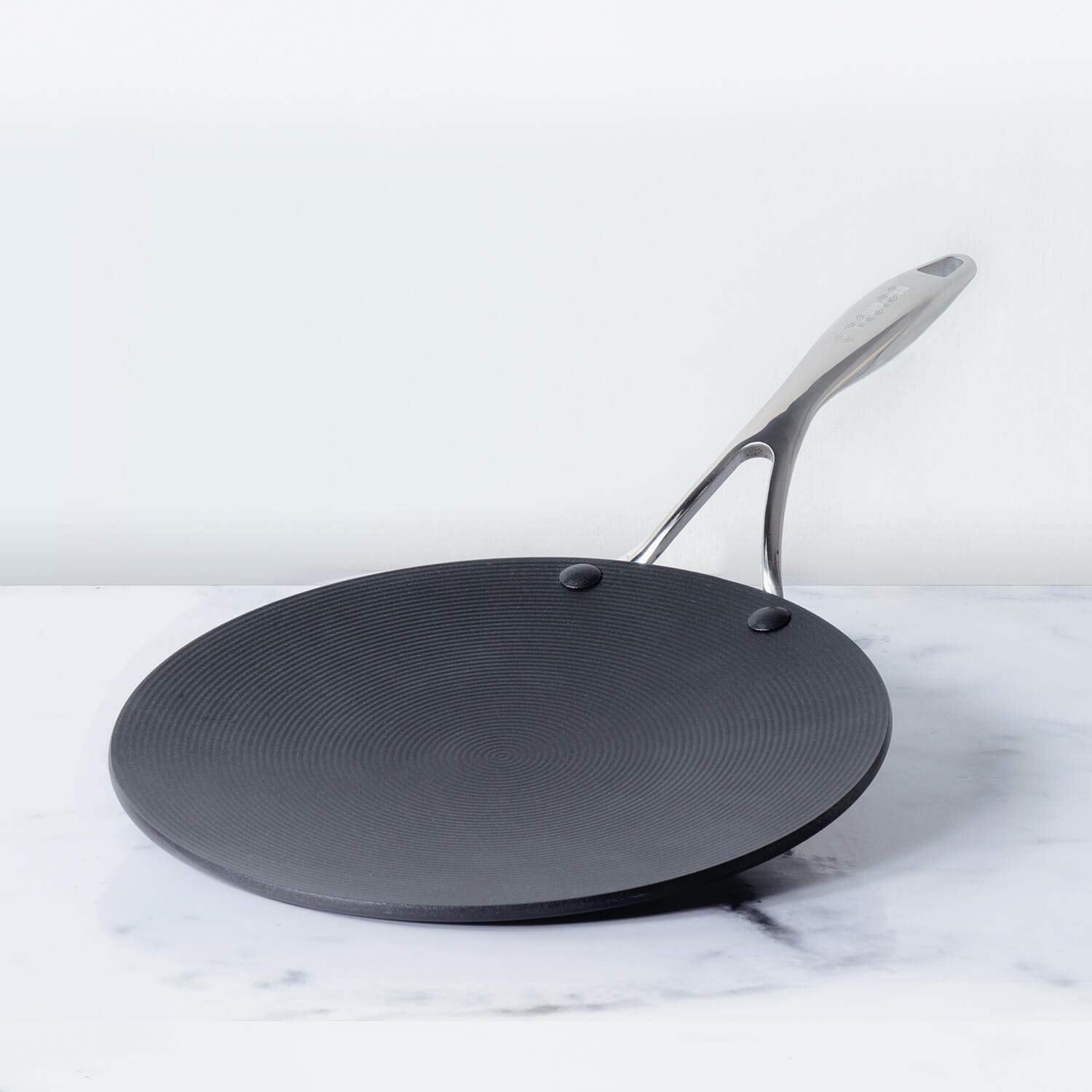 Circulon Hard Anodised Non Stick Aluminium Roti Tawa with Stainless Steel Handle | Chapati Tawa | Nonstick Dosa Tawa | Tawa Pan Big Size | Tawa Induction Base, 26 cm, Black