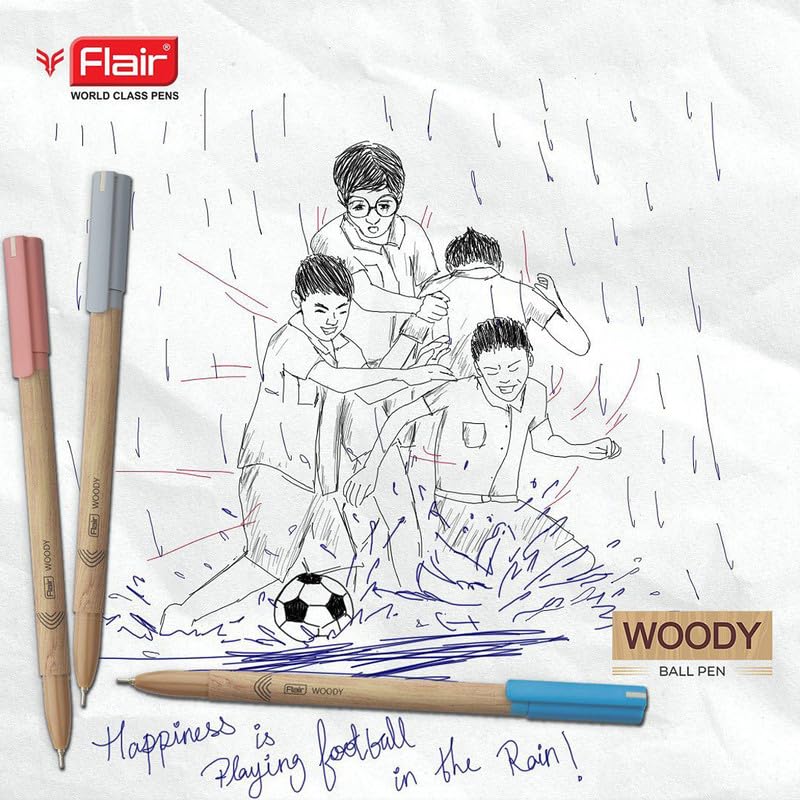 Flair 0.7mm Woody Ball Pen 10 Pcs Per Pack