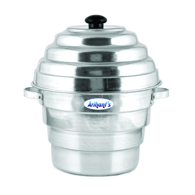 Arihant's (16 Idlis) Aluminium Idli-Dhokla Maker(1 Pot, 1 Lid, 4 Idli Plates, 2 Dhokla Plates) - Idli Cooker | Idli/Dhokla/Momos Maker Is Made Of High Quality Aluminium.