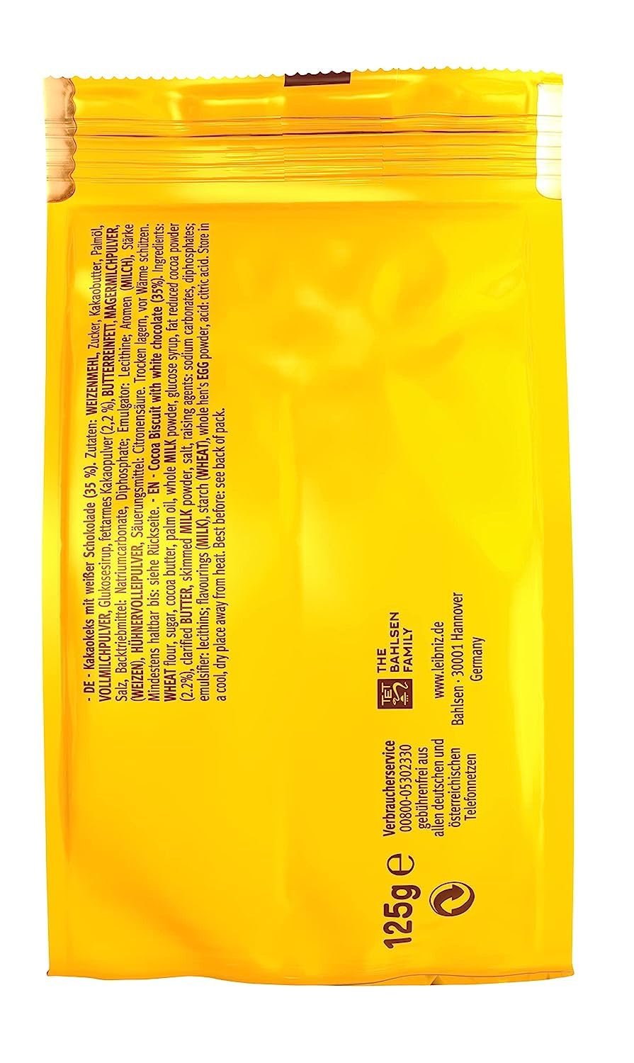 Bahlsen Leibniz Minis Black & White Cocoa Biscuit Covered With White Chocolate 125 grams