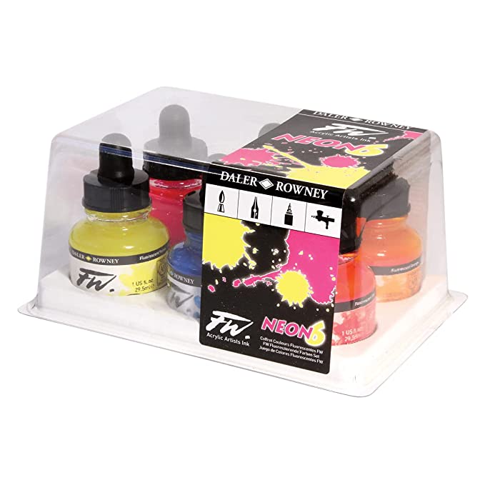Daler-Rowney Fw Neon Colours Set (6X29.5Ml)