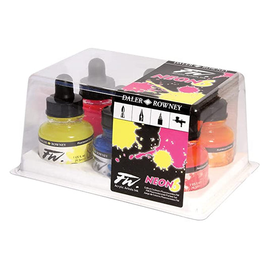 Daler-Rowney Fw Neon Colours Set (6X29.5Ml)