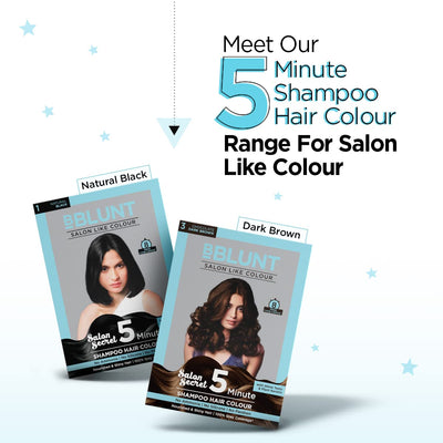 BBLUNT Chocolate Dark Brown 5 Minute Shampoo Hair Colour for 100% Grey Coverage - 20ml X 5