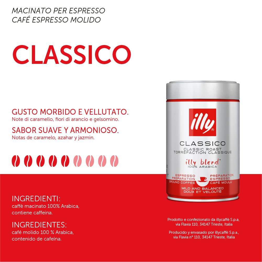 Illy Espresso Medium Roast Ground Coffee - 250g