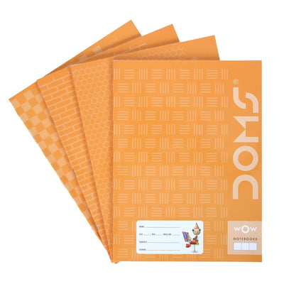 Doms Brown Cover Notebook | Medium Square 12mm | 57GSM | 172 Pages | 18 x 24 cm | Pack of 6