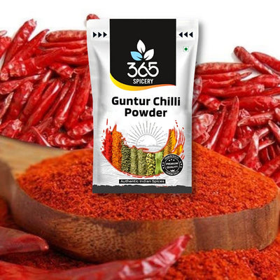 365 SPICERY Guntur Chilli Powder | Fiery Chilli Powder | Finest Guntur Chillies | Suitable for Indian and Other Cuisines - 1 kg
