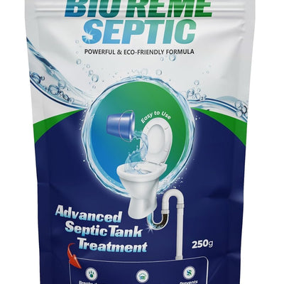 Bio Reme Septic Tank Cleaner Bacteria Reduces Sludge Build-Up Odour Removing Powder Bacteria Eco Friendly Available In Pack of 1 (250 Gm)