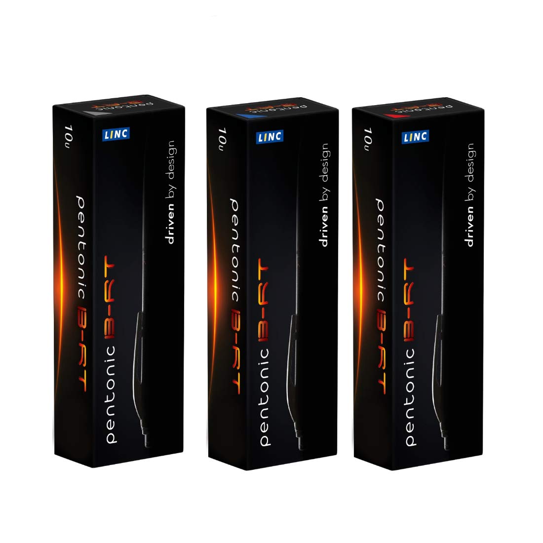 Pentonic B-RT 0.7mm Ball Point Pen -  Black , Blue & Red Ink, Set of 10x Pack of 3