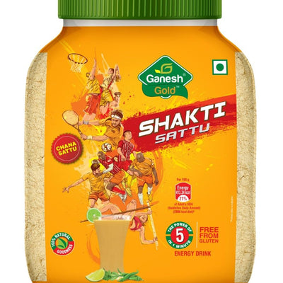 Ganesh Gold Shakti Sattu - 1kg Jar | Nutrient-rich Roasted Gram Flour | High Protein & Fiber