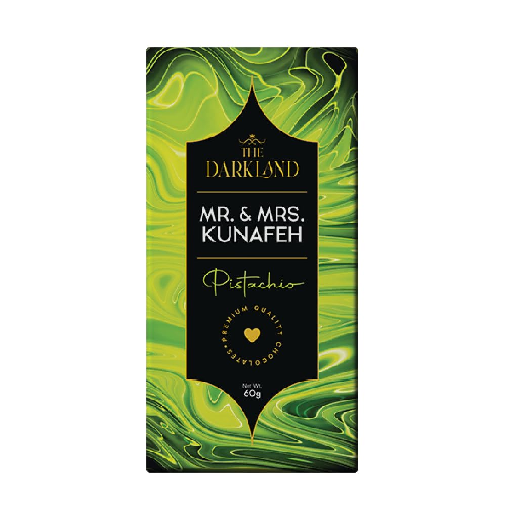 THE DARKLAND Intimate Couple Chocolate | India’s 1st Mood-Lifting Chocolate with Kunafa for Couples |Dark Pistachio Flavour | No Refined Sugar, No Caffeine, No Preservatives | Organic Plant based pure dairy free