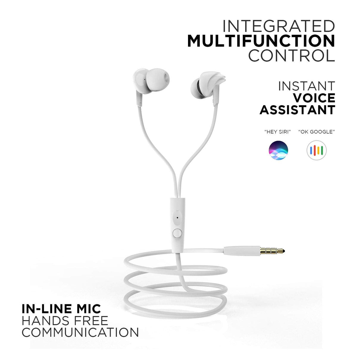 boAt BassHeads 100 in-Ear Wired Headphones with Mic (White)
