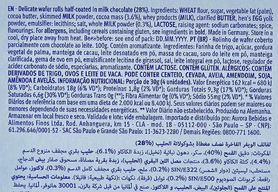 Bahlsen Wafers Whole Milk Wafer Thin Waffles With Milk Chocolate 100g