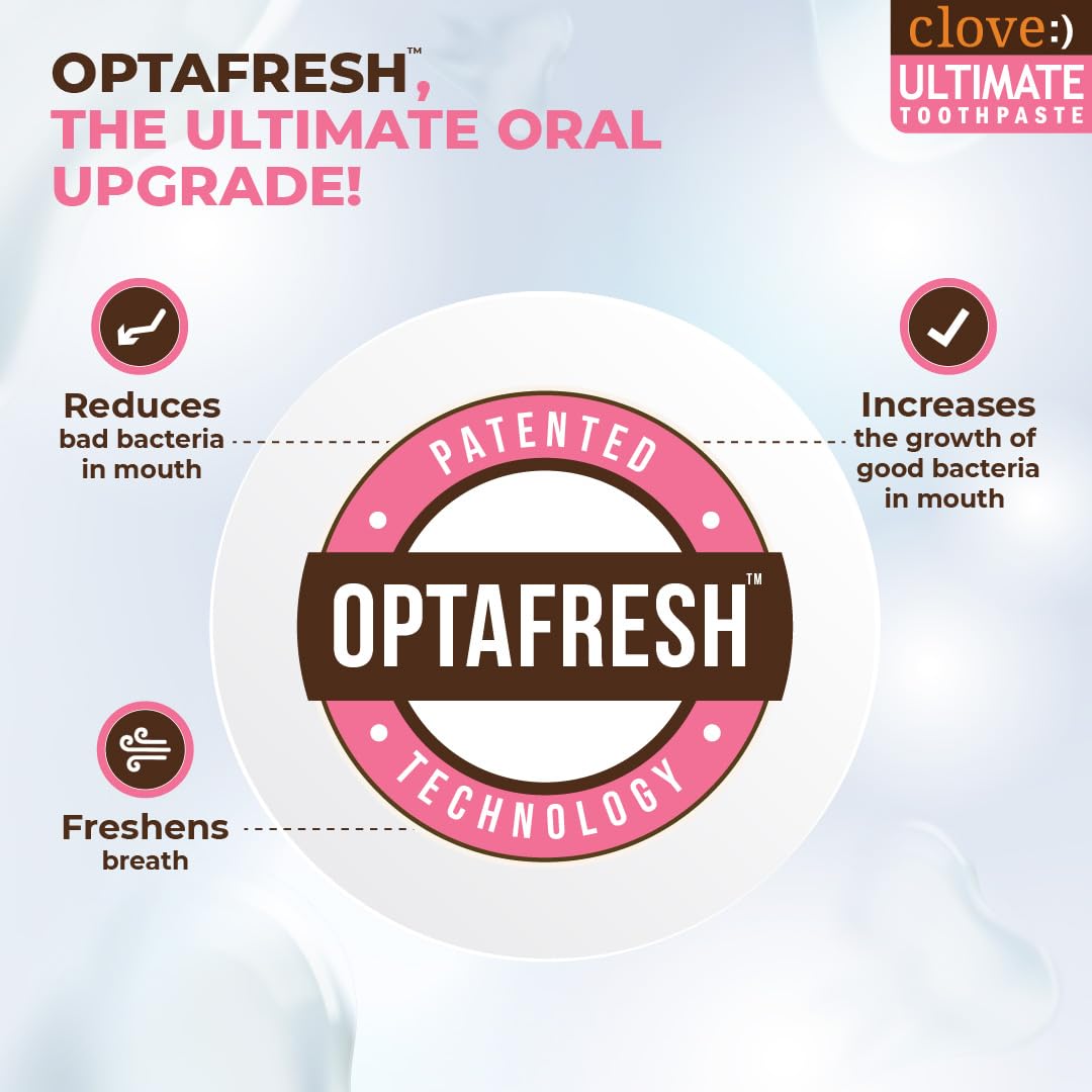 Clove Ultimate Toothpaste | Active Freshness | Cavity Prevention | Teeth Whitening | Healthy Gums & Oral Care | Triclosan Free | Paraben Free | Peroxide free | Mint | Pack of 1 (100 gms)
