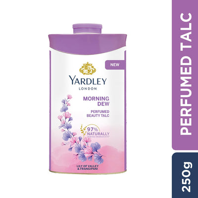 4x Yardley London Morning Dew Perfumed Talc for Women, 250g - Pack of 4