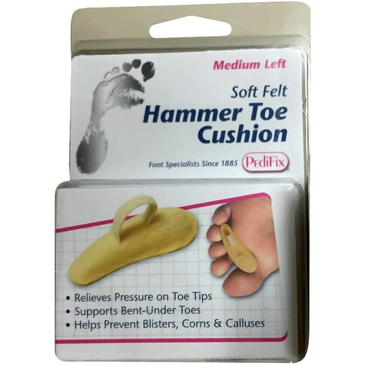 PediFix FELTastic Soft Felt Hammer Toe Cushion, Medium Left