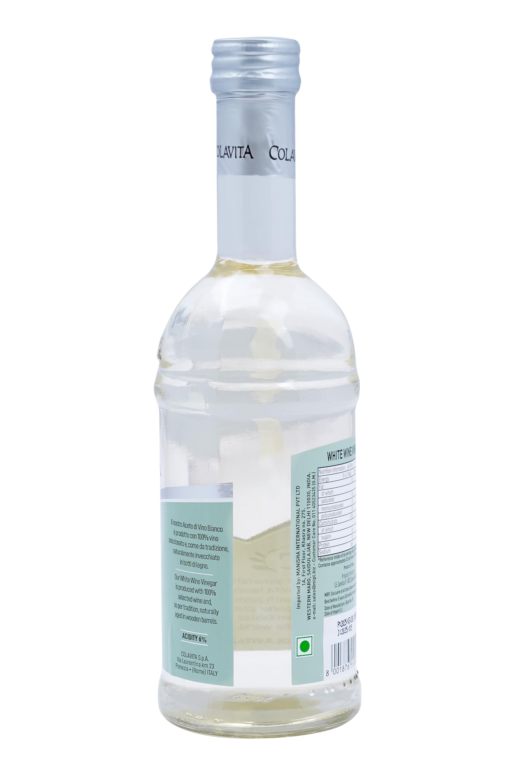 Colavita White Italian Condiment 500ml | Pairs well with Meats, White Sauces, Vegetables, Salads, Fish, and Rice | No Artificial Colors