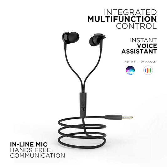 boAt BassHeads 100 in-Ear Wired Headphones with Mic (Black)