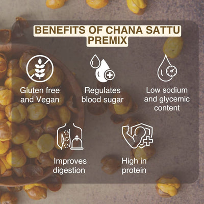 Adya Organics Sattu Premix | Instant Sattu Drink Mix with Jaggery & Spices | 100% Natural & Healthy | Quick Energy Booster for Summer | No Chemicals or Preservatives | 250g Pack