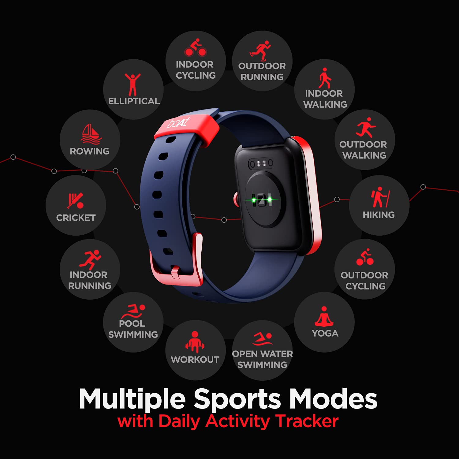 boAt Xtend Smart Watch with Alexa Built-in, 1.69” HD Display, Multiple Watch Faces, Stress Monitor, HR & SpO2 Monitoring, 14 Sports Modes, Sleep Monitor, 5 ATM & 7 Days Battery Life(Deep Blue)