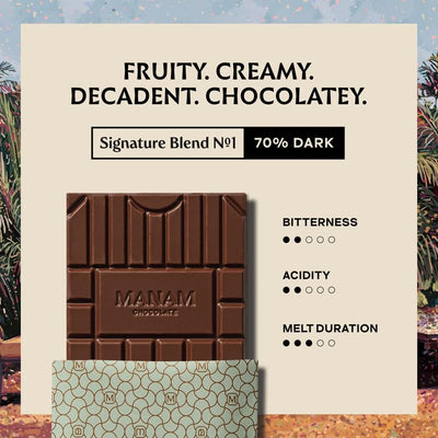 Manam Chocolate Signature Blend Series Tablet No. 1-70% Dark, 80g