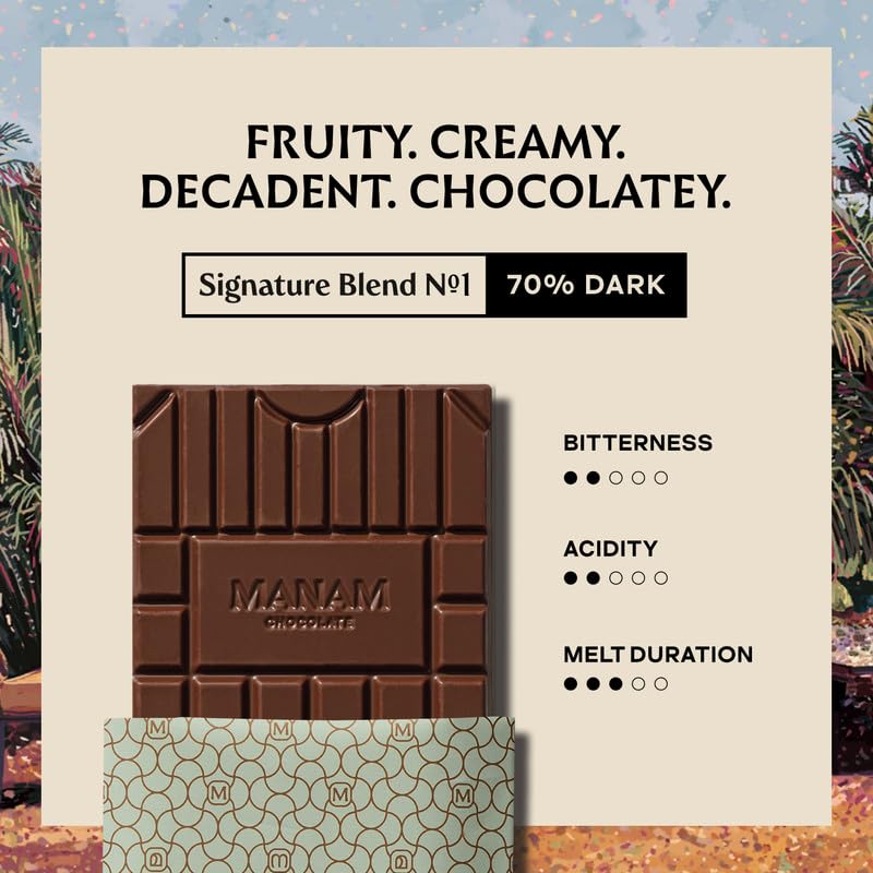 Manam Chocolate Signature Blend Series Tablet No. 1-70% Dark, 80g
