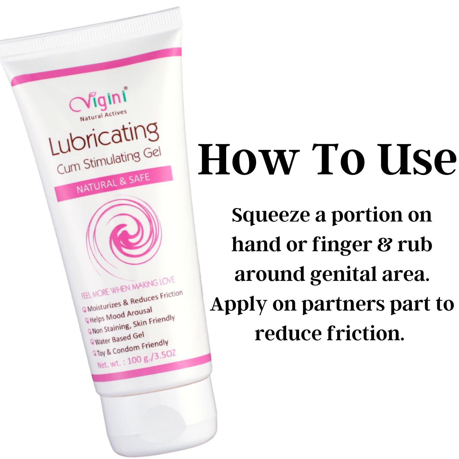 Vigini Luber Lubricants Lubrication Massage Water Based Gel Female Women 100gm