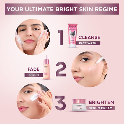 4x Pond's Bright Beauty Anti-Spot Serum Cream with Niacinamide and SPF 15 PA++, Fades Dark Spots and Reveals Bright Skin, 50g each - Pack of 4