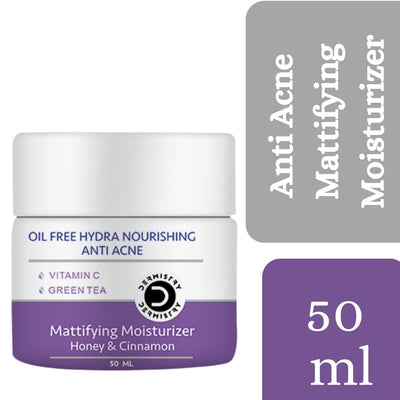 Dermistry 1% Salicylic Acid Oil Free Water Based Mattifying Face Moisturizer, Day Night Cream Gel for Oily Acne Prone Skin, Removes Pimples Dark Spot, Lightweight Non-Greasy - Girls Boys Men Women